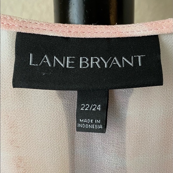 Lane Bryant, Pink/ White, Sheer V-neck, 22-24 - Picture 7 of 9